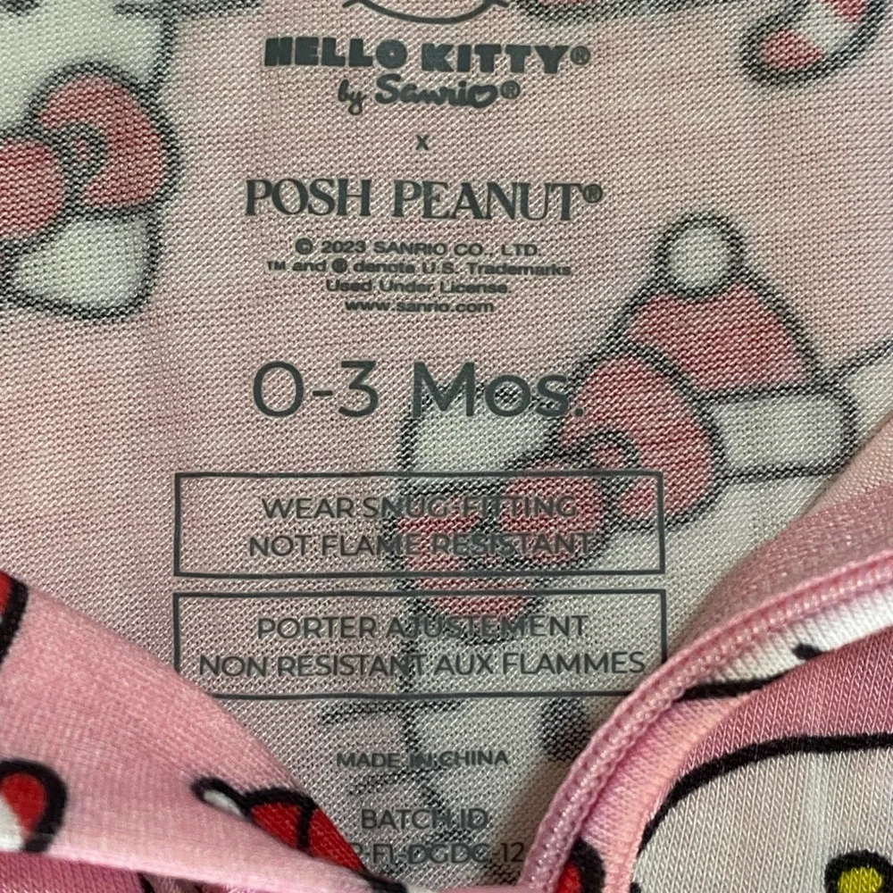 Posh Peanut‎ Hello Kitty Candy Cane Footie Ruffled Sleeper 0-3M